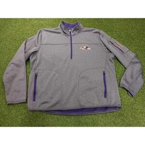 NFL  Baltimore Ravens Football Mens XL Jacket Fleece Lined Cozy Quarter Zip